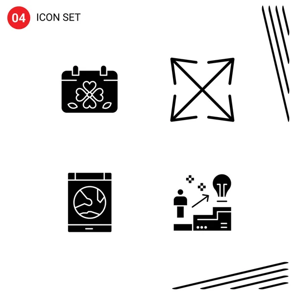 Set Von Modernen Symbolen Symbole Zeichen Für Kalender Verbindung Blatt — Stockvektor
