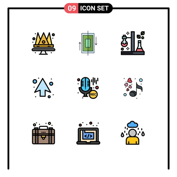 Interfejs Użytkownika Filledline Flat Color Pack Nowoczesnych Znaków Symboli Kierunku — Wektor stockowy