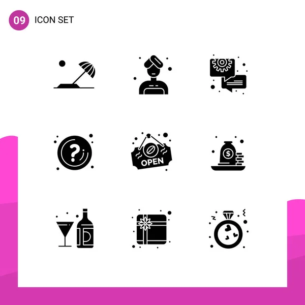 Creative Icons Modern Signs Sysymbols Shop Information Chat Info Mark — Vector de stock