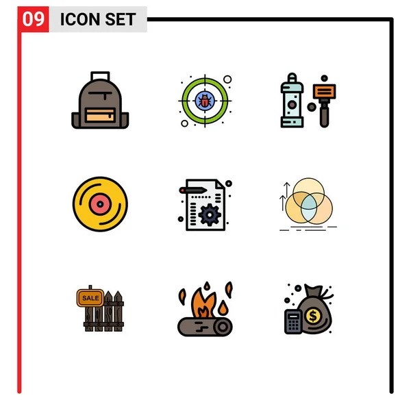 Creative Icons Modern Jelek Szimbólumok Üzleti Dvd Cél Borotválkozás Szerkeszthető — Stock Vector