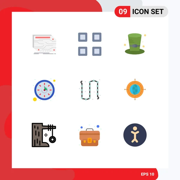 Interface Usuário Flat Color Pack Modern Signs Symbols Fashion Watch — Vetor de Stock