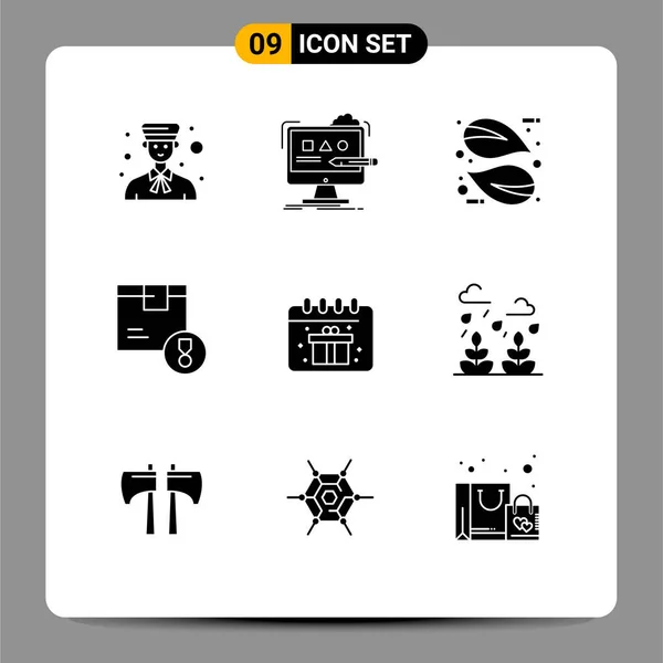 Set Modern Icons Sysymbols Signs Logistic Certificate Digital Achievement Nature — Vector de stock