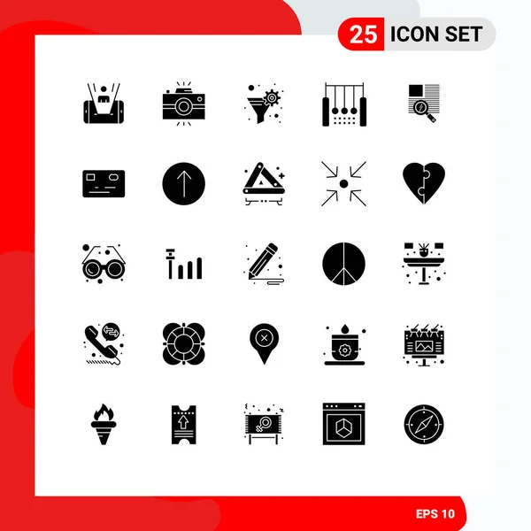 Universal Icon Symbols Group Modern Solid Glyphen Ringe Hänge Vintage — Stockvektor