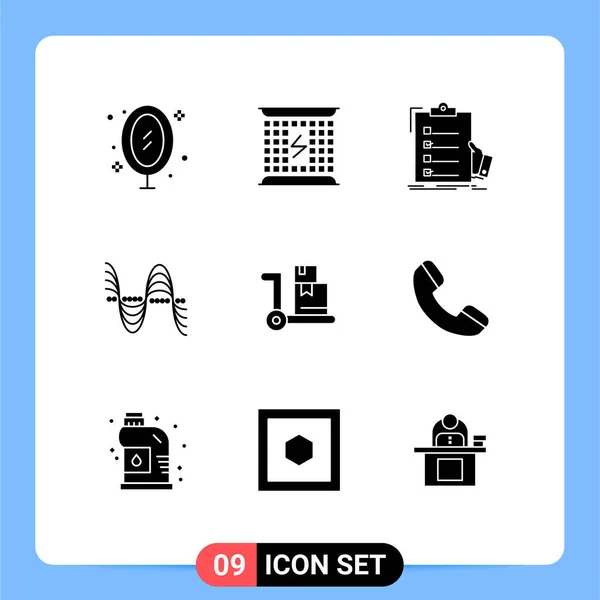 Vector Stock Icon Pack Líneas Señales Símbolos Para Campo Frecuencia — Vector de stock