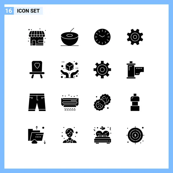 Interfejs Użytkownika Solid Glyph Pack Nowoczesnych Znaków Symboli Ubezpieczenia Dostawa — Wektor stockowy