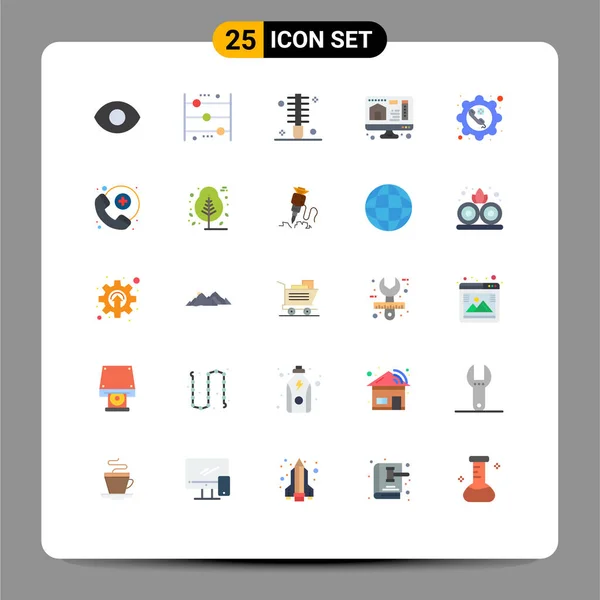 Conjunto Icones Modernos Símbolos Sinais Para Configurar Telefone Encaracolado Casa — Vetor de Stock
