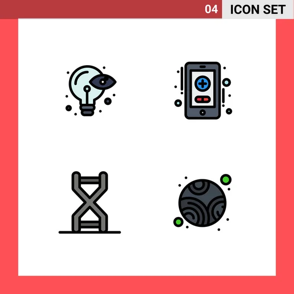 Set Modern Icons Sysymbols Signs Creative Dna Helix Idea Online — Vector de stock