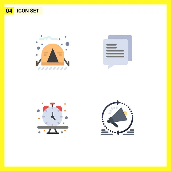 Thematic Vector Flat Icons และส กษณ ของค นาฬ กาข อความ — ภาพเวกเตอร์สต็อก