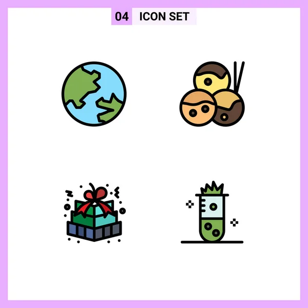 Universal Icon Symbols Group Modern Filledline Flat Colors Earth Gift — 스톡 벡터