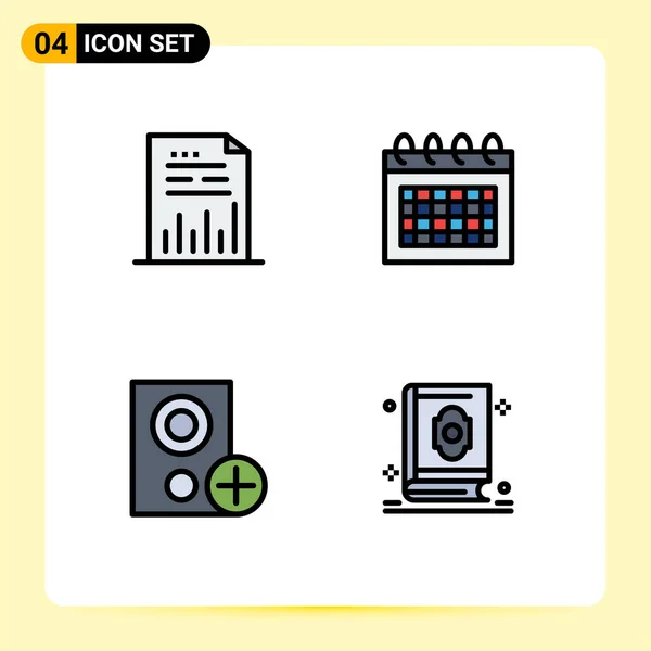 Set Modern Icons Sysymbols Signs Analytics Computers File Date Gadget — Vector de stock