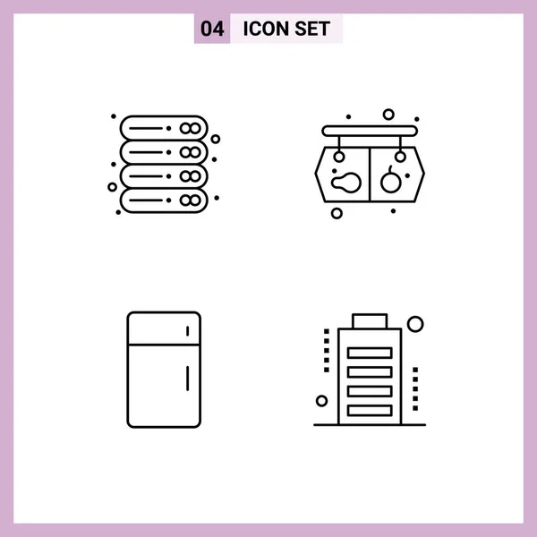 Editable Vector Line Pack Simple Filledline Flat Χρώματα Των Δεδομένων — Διανυσματικό Αρχείο