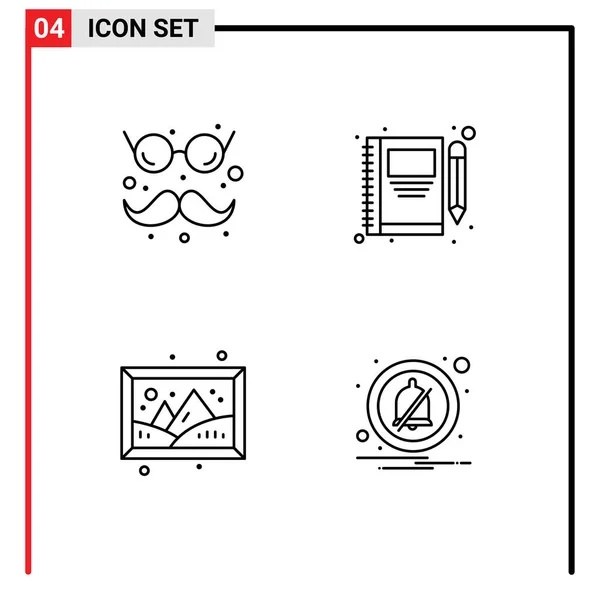 Universal Icon Symbols Group Modern Filledline Flat Colors Fun Image — Vetor de Stock