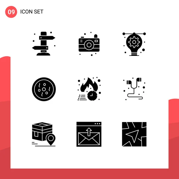 Universal Solid Glyphs Set Web Mobile Applications Friday Science Arts — 스톡 벡터