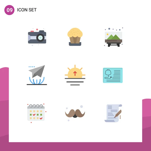 User Interface Flat Color Pack Modern Signs Symbols Sun Send — Διανυσματικό Αρχείο