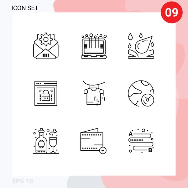 Universal Icon Symbols Group Modern Outlines Hanging Clothes Spa Segurança — Vetor de Stock