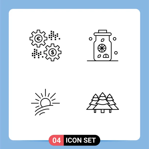 Stock Vector Icon Pack Mit Linienzeichen Und Symbolen Für Interesse — Stockvektor