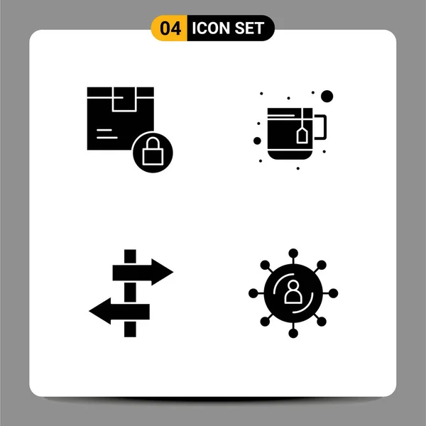 Universal Icon Symbols Group Modern Solid Glyphs Box Sign Product — 스톡 벡터