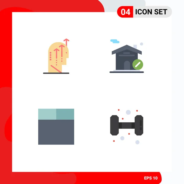 Mobile Interface Flat Icon Set Pictograms Emotional Wireframe Intelligence House — Stock Vector