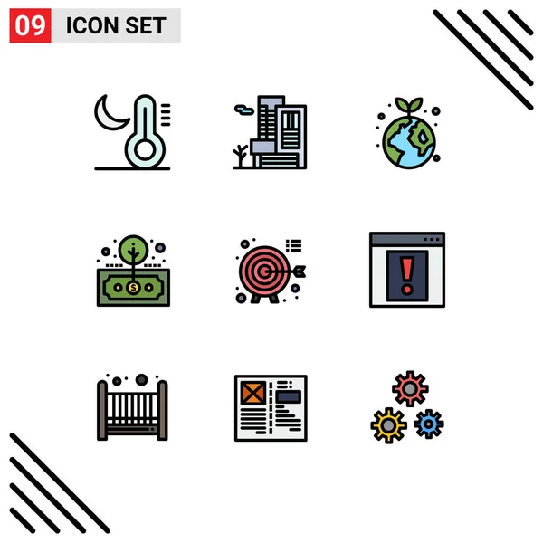 Creative Icons Modern Signs Sysymbols Darts Return Earth Investment Asset — Archivo Imágenes Vectoriales