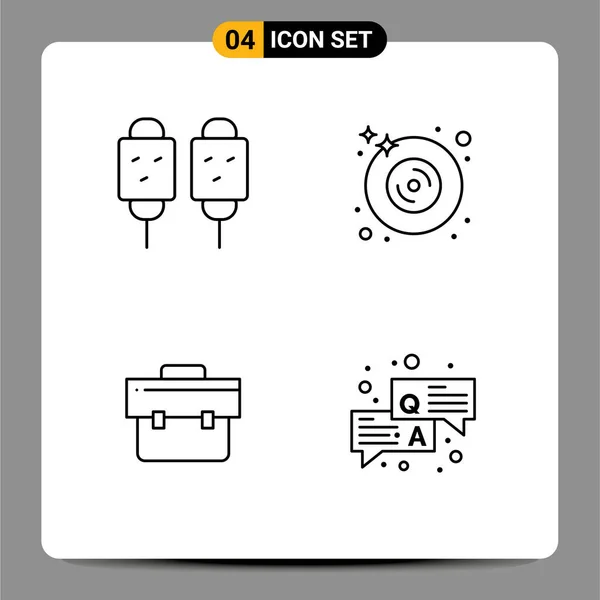 Creative Icons Modern Signs Sysymbols Corn Bag Fried Dvd Business — Vector de stock