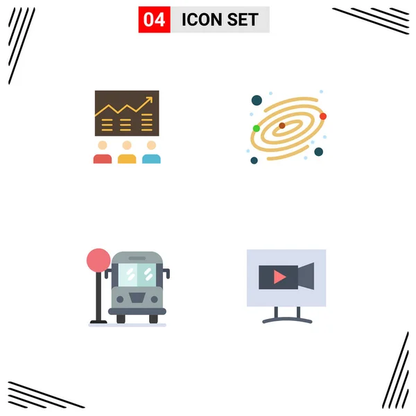 Pictogram Set Simple Flat Icons Team Space Chart Success Life — 스톡 벡터