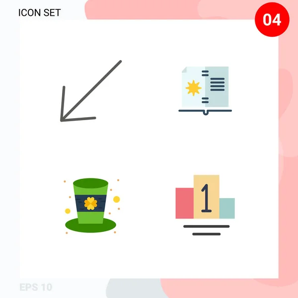 Flat Icon Concept Websites Mobile Apps Arrow Irish Book Instruction — Archivo Imágenes Vectoriales