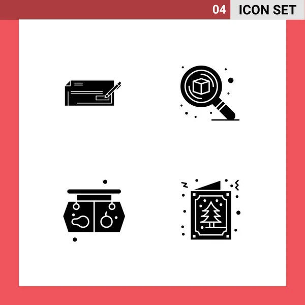 Group Solid Glyphs Jelek Szimbólumok Ellenőrzés Gondolkodás Üzlet Design Vásárlás — Stock Vector