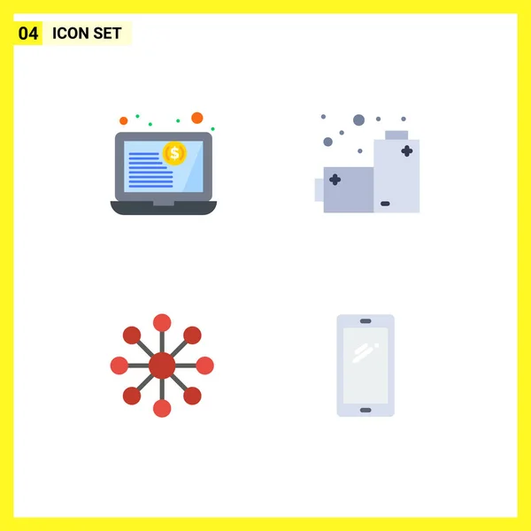 Mobile Interface Flat Icon Set Mit Piktogrammen Von Kunden Telefon — Stockvektor