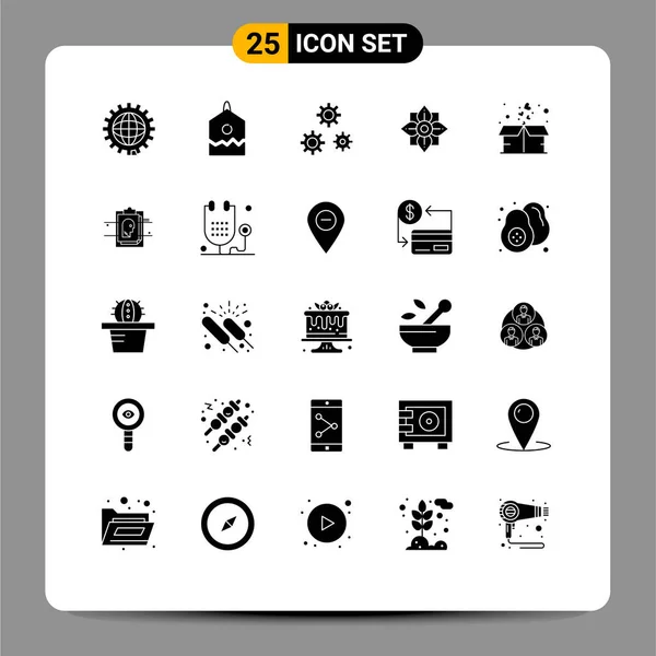 Grupo Universal Símbolos Icono Glifo Sólido Moderno Regalo Chino Configuración — Archivo Imágenes Vectoriales