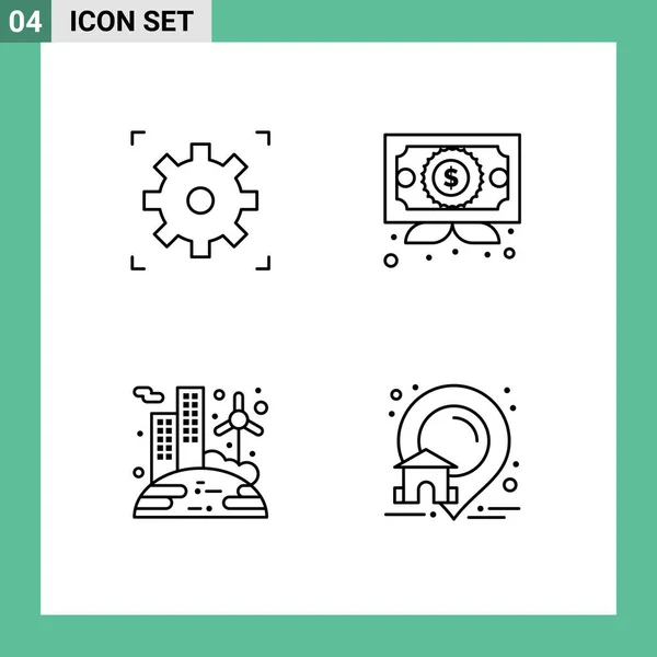 Universal Icon Symbole Grupa Nowoczesne Filledline Płaskie Kolory Kina Słoneczne — Wektor stockowy