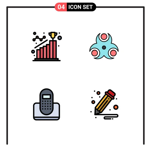 아이콘 Set Modern Icons Symbols Achive Call Reach Biological Contact — 스톡 벡터