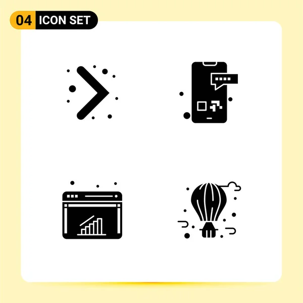 Creative Icons Modern Signs Sysymbols Arrow Graph Communication Smartphone Web — Vector de stock