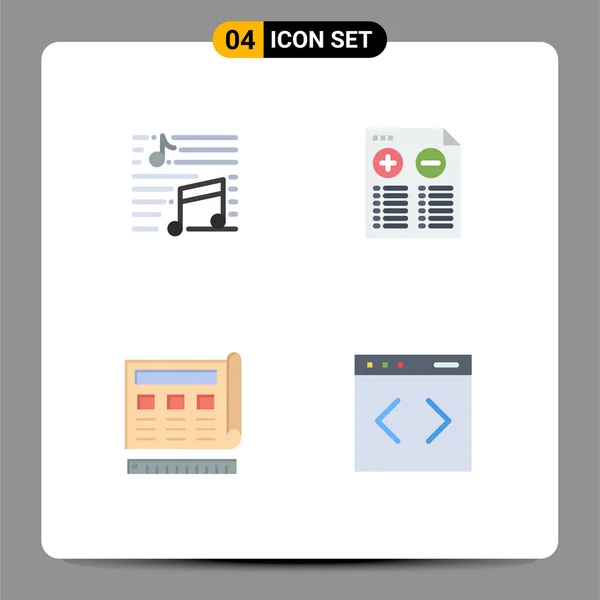 User Interface Pack Basic Flat Icons Music Σχέδιο Τραγούδι Μουσική — Διανυσματικό Αρχείο