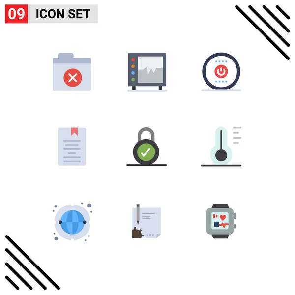 Stock Vector Icon Pack Line Signs Symbols Lock Knowledge Computing — Stock Vector