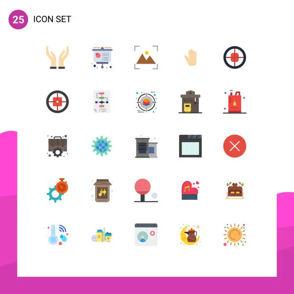 Modern Set Flat Colors Pictograph Badge Interface Crop Hand Body — Vector de stock