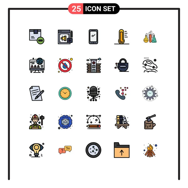 Universal Icon Symbols Group Modern Filled Line Flat Colors Environment — Vetor de Stock
