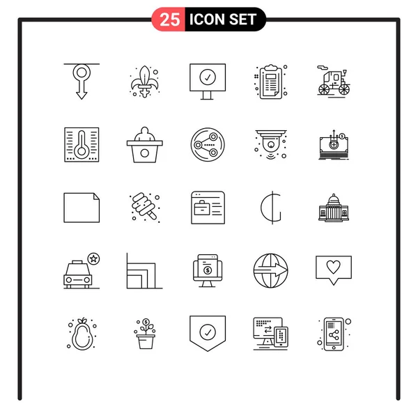 Universal Icon Symbols Group Modern Lines Horse Drawn Vehicle Creative — Stock Vector