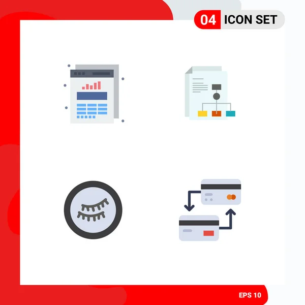 Flat Icon Pack Símbolos Universais Gráfico Sono Estatísticas Web Fatura — Vetor de Stock
