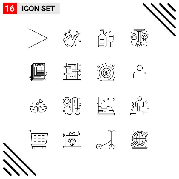 Creative Icons Modern Signs Sysymbols Table Calculate Bar Hanger Living — Vector de stock