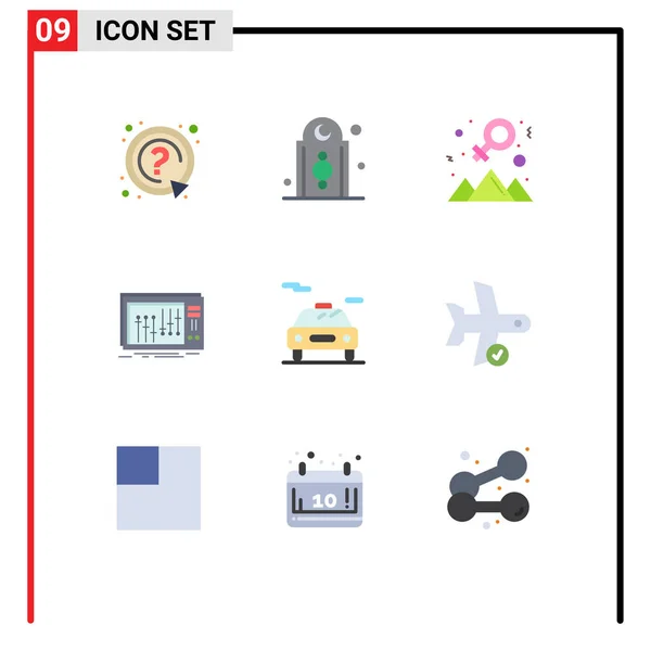 Creative Icons Modern Signs Sysymbols Studio Mixer Mosque Success Editable — Vector de stock