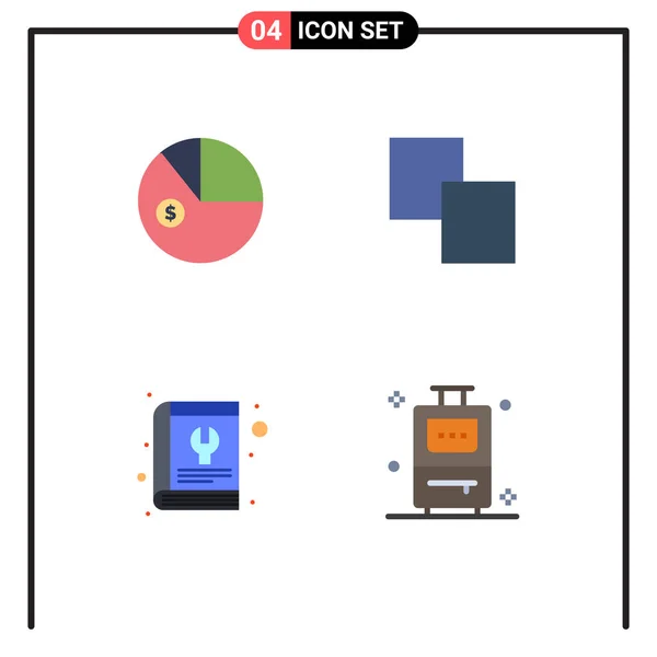 Symboles Icône Universelle Groupe Icônes Plates Modernes Analyse Réparation Investissement — Image vectorielle