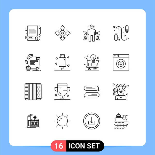 Universal Icon Symbols Group Modern Outlines Education Certificate Body Jump — Vetor de Stock