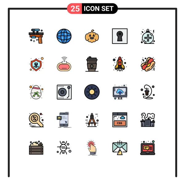 Universal Icon Symbols Group Modern Töltött Vonal Flat Színek Karácsony — Stock Vector