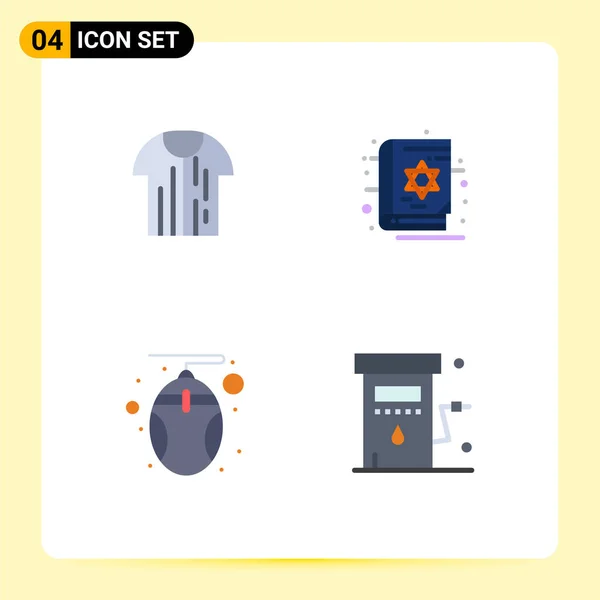 Set Von Vector Flat Icons Grid Für Hemd Computer Shirt — Stockvektor