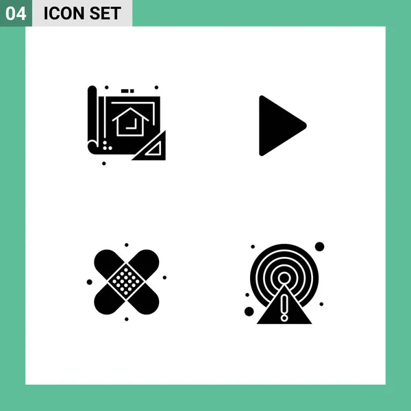 Universal Icon Symbolen Groep Van Moderne Solid Glyphs Van Plan — Stockvector