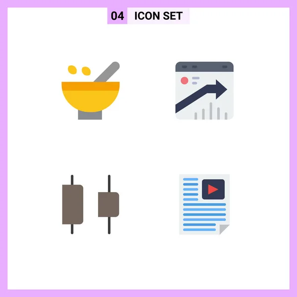 Modern Set Flat Icons Pictograph Cosmetic Herbs Report Natural Arrow — Stock Vector