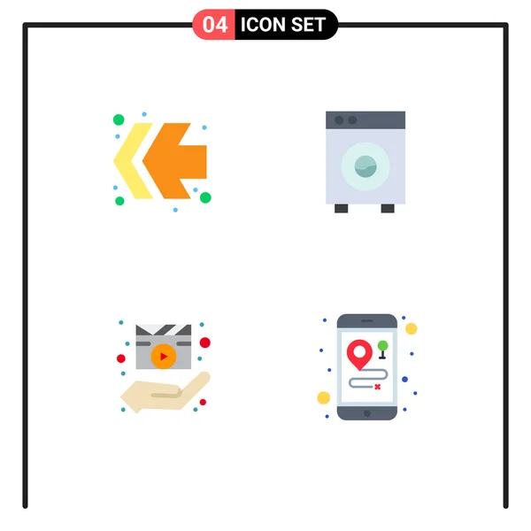 Interface Utilisateur Flat Icon Pack Signes Symboles Modernes Flèches Film — Image vectorielle