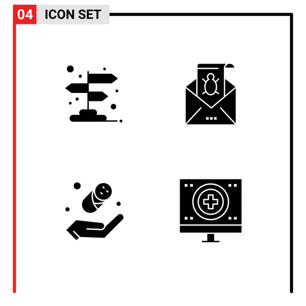 Stock Vector Icon Pack Mit Linienzeichen Und Symbolen Für Pfeil — Stockvektor