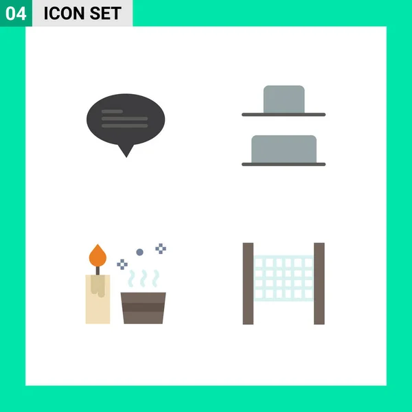 Creative Icons Modern Signs Sysymbols Chat Wellness Bottom Candle Sport — Vector de stock