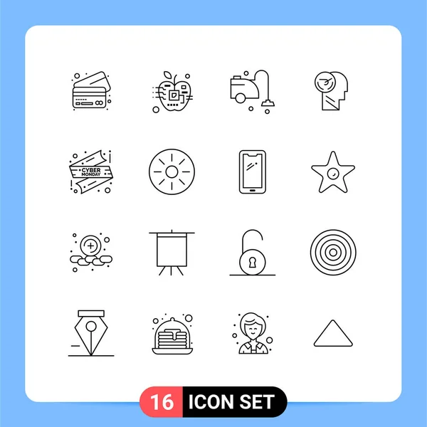 Creative Icons Modern Signs Symbols Ribbon Human Clean Faster Activity — Stock Vector